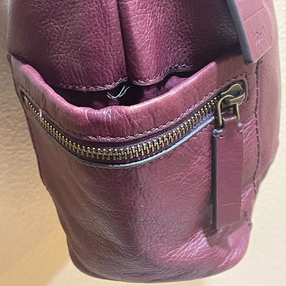 Fossil 1954  Maroon leather crossbody bag - Picture 12 of 14